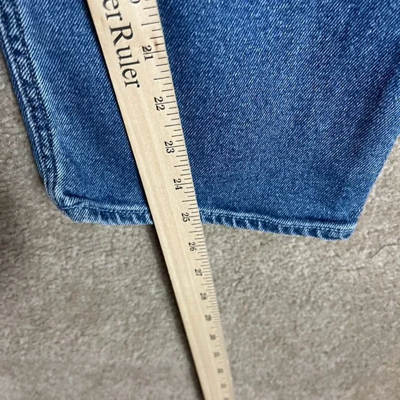 Hollister Vintage Straight Jeans Womens 33/25 Blue Curvy Ultra High Rise Ripped - Picture 6 of 11